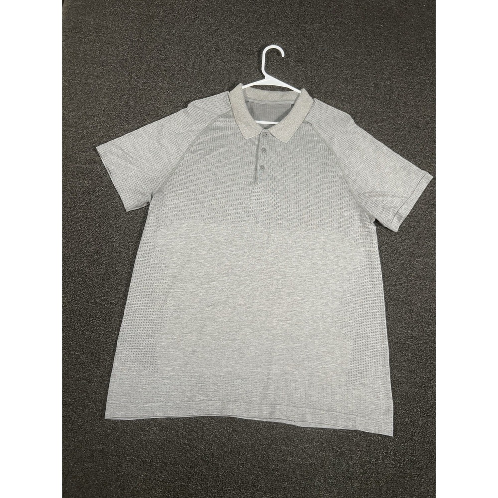 Lululemon Evolution Polo Shirt Men's XL Gray Performance Short Sleeve Athleisure